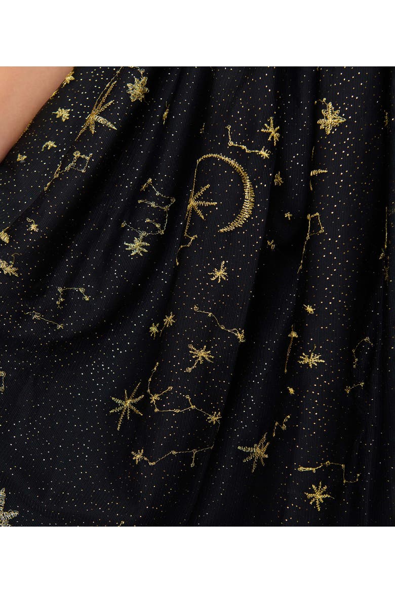 Midori Swing Dress, Alternate, color, Black Celestial Print