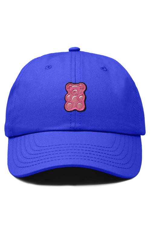 Dalix Pink Gummy Embroidered Casual Cap In Royal Blue