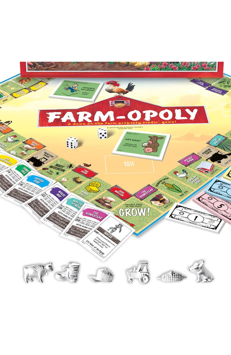 Late for the Sky Farmopoly Monopoly Board Game, Alternate, color, Multicolored