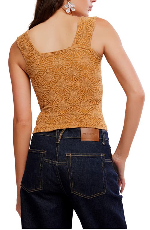 Free People Love Letter Floral Knit Camisole In Yellow