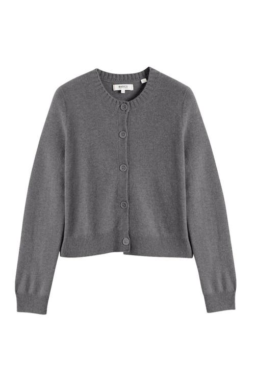 Chinti & Parker Wool Cashmere Blend Crew Neck Cropped Cardigan In Gray