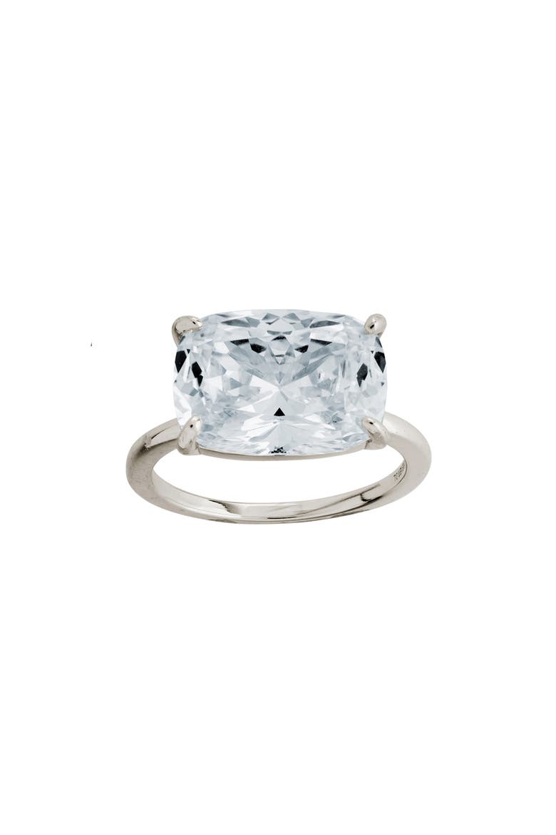 East West Cubic Zirconia Ring, Main, color, SILVER