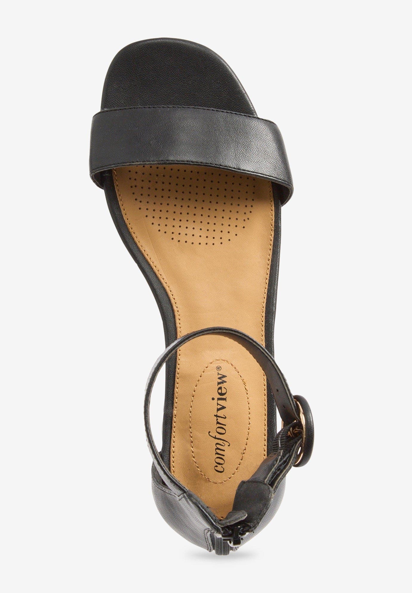 Comfortview The Alora Sandal, Alternate, color, Black