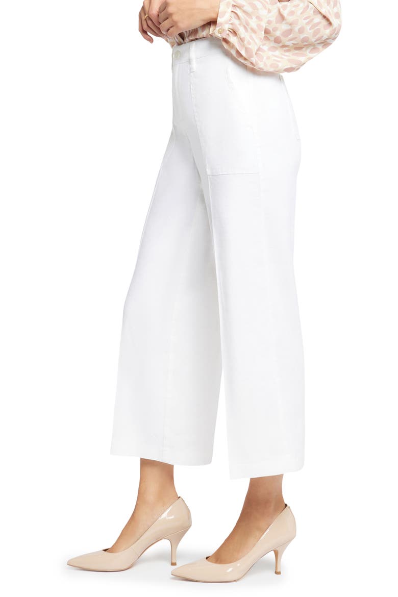 Linen Blend Crop Wide Leg Pants, Alternate, color, OPTIC WHITE