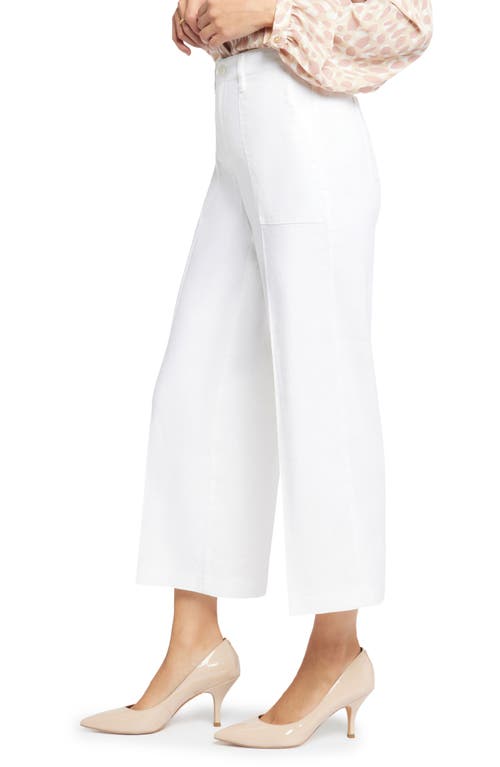 Nydj Linen Blend Crop Wide Leg Pants In White