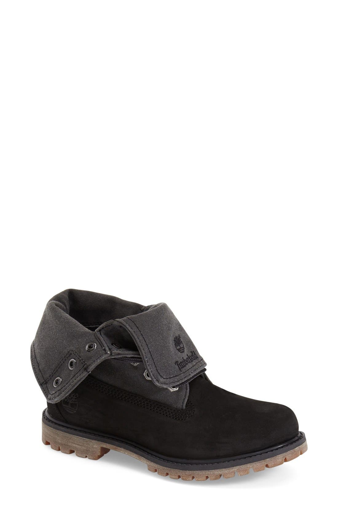 Earthkeepers® 'Authentic' Fold-Down Boot, Main, color, BLACK NUBUCK LEATHER