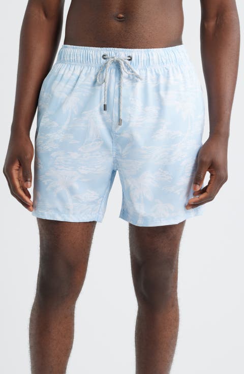 Print Water Repellent Volley Swim Trunks