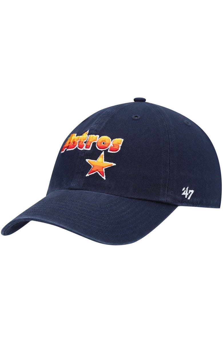 '47 Men's '47 Navy Houston Astros Logo Cooperstown Collection Clean Up Adjustable Hat, Main, color, Navy