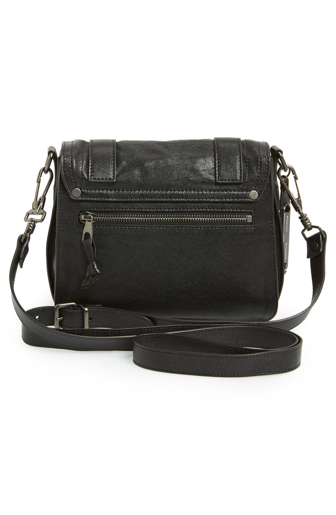 'PS1' Fringed Crossbody Pouch, Alternate, color, BLACK