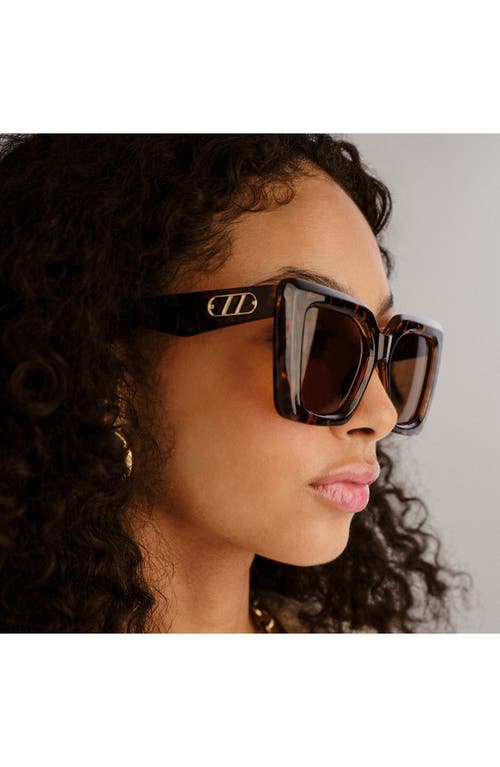 Le Specs Unimaginable 52mm Square Sunglasses In Dark Tort/brown Mono