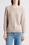 NIC+ZOE Lace Up Relaxed Sweater
