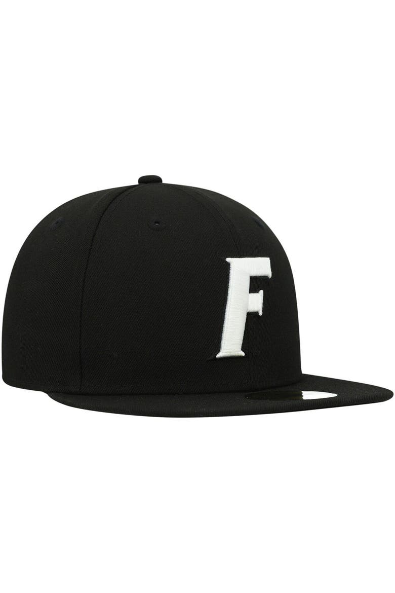 Men's New Era Florida Gators Black & White 59FIFTY Fitted Hat, Alternate, color, Black