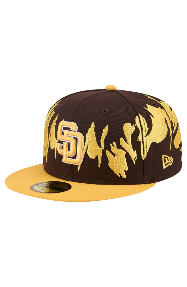 New Era Men's New Era Brown/Gold San Diego Padres Retro Pattern 59FIFTY Fitted Hat, Main, color, Brown