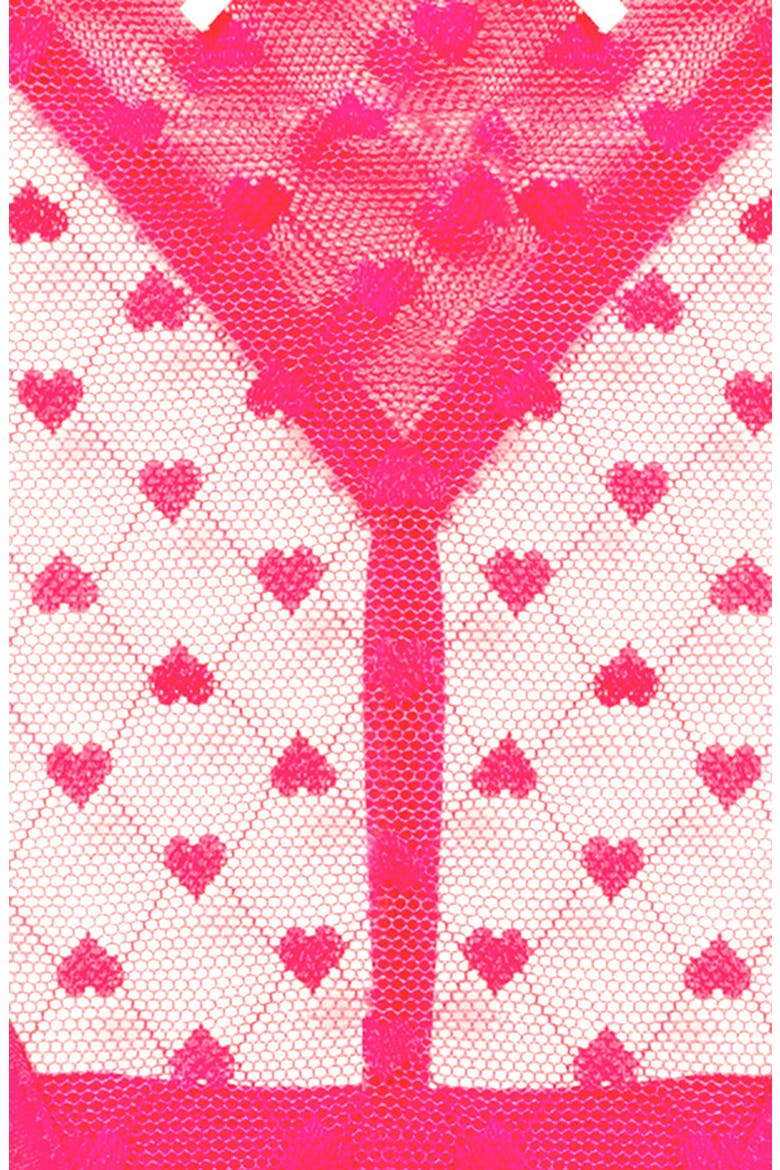 Heart Breaker Lace G-String Thong, Alternate, color, NEON FUCHSIA