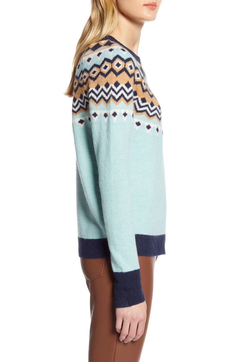 x Atlantic-Pacific Fair Isle Sweater (Nordstrom Exclusive), Alternate, color, BLUE- NAVY FAIRISLE