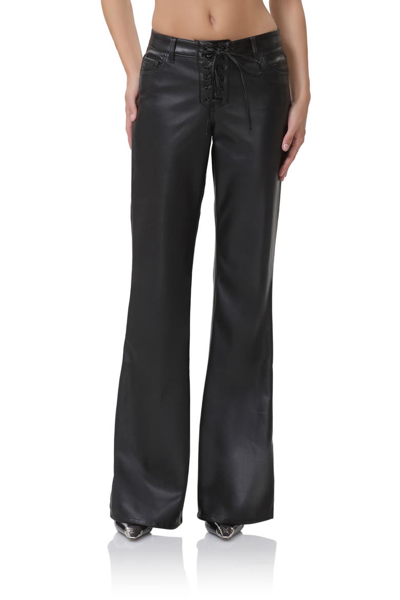 Dylan Flare Faux Leather Pants, Main, color, NOIR