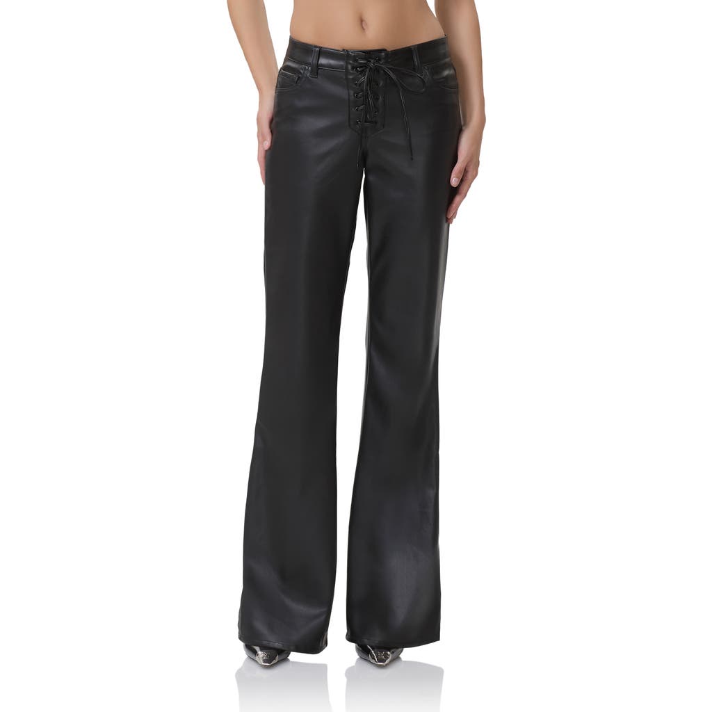 Afrm Dylan Flare Faux Leather Pants In Black
