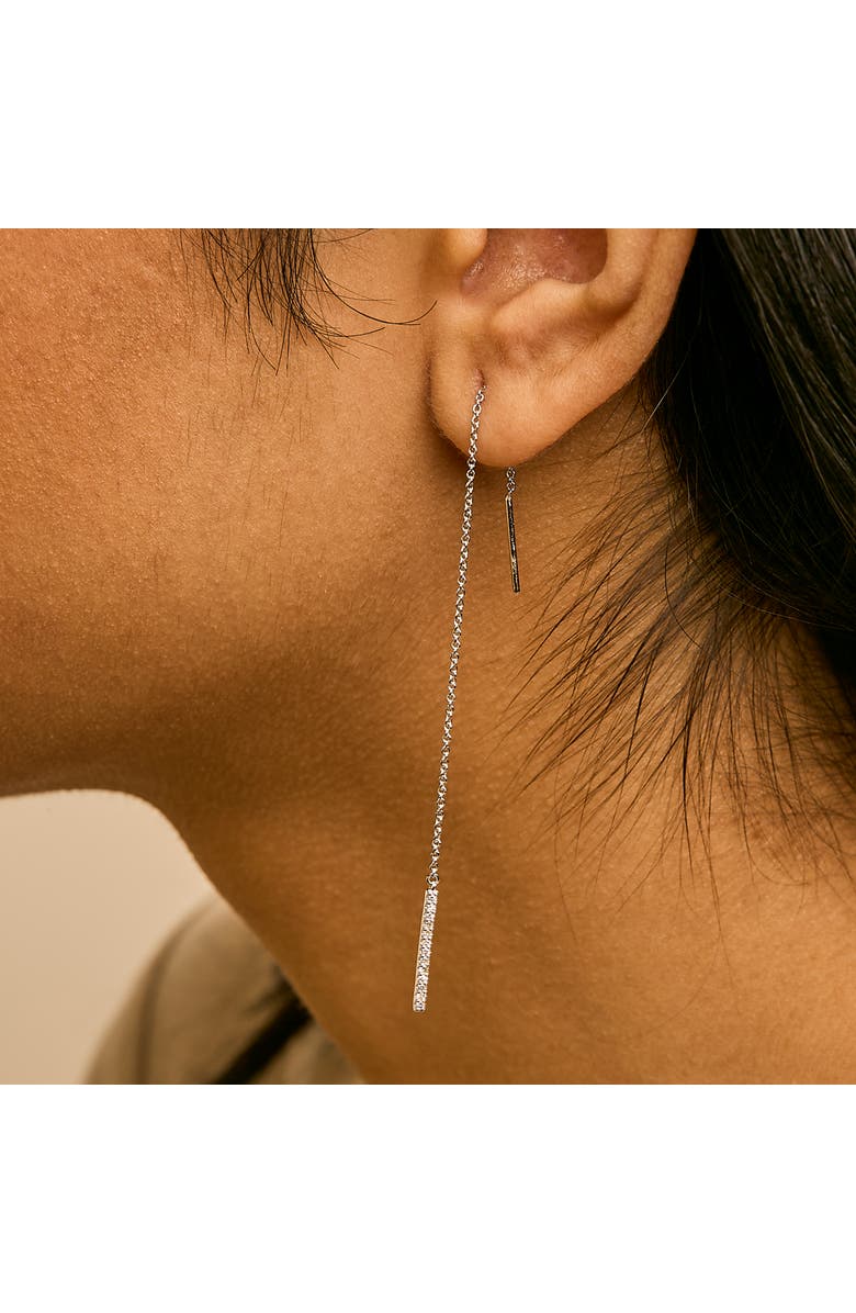 Haus of Brilliance 10K White Gold 1/10 Cttw Diamond Threader Earrings, Alternate, color, White