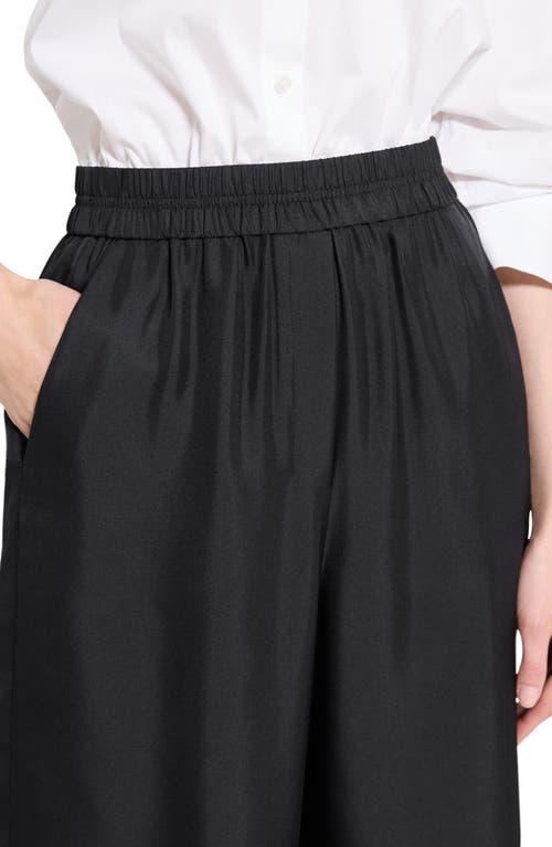 Theory Wide Leg Silk Pants In White