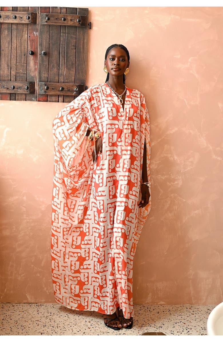 Flaunt Archive Mila Gradient Caftan, Alternate, color, Orange