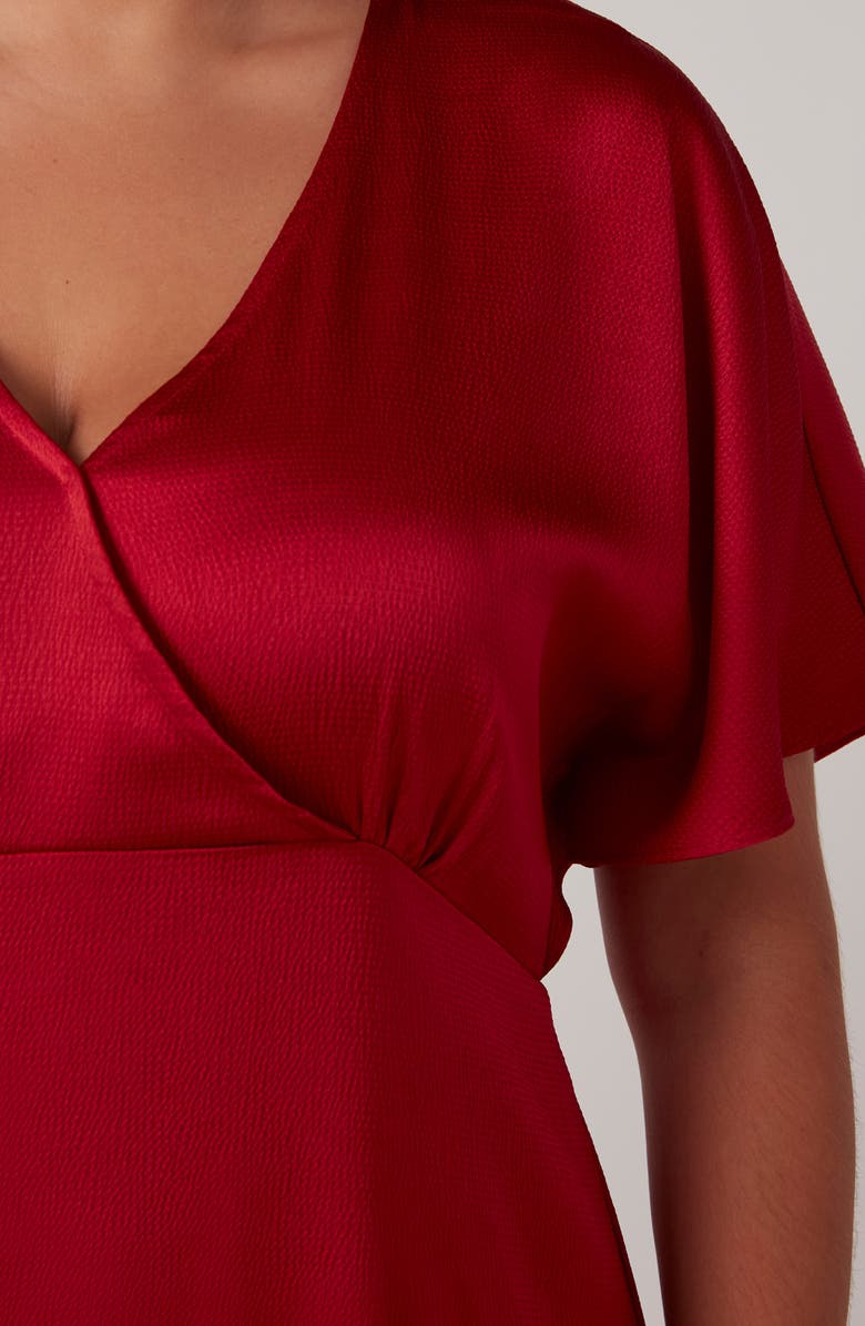 Estelle Artemis Flutter Sleeve Midi Dress, Alternate, color, Crimson