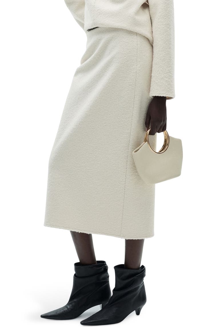 Bouclé Midi Sweater Skirt, Alternate, color, ECRU