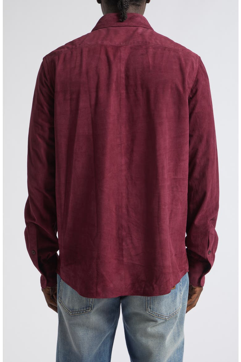 Martini Suede Button-Up Shirt, Alternate, color, F0130 MELANZANA SCURISSIMO