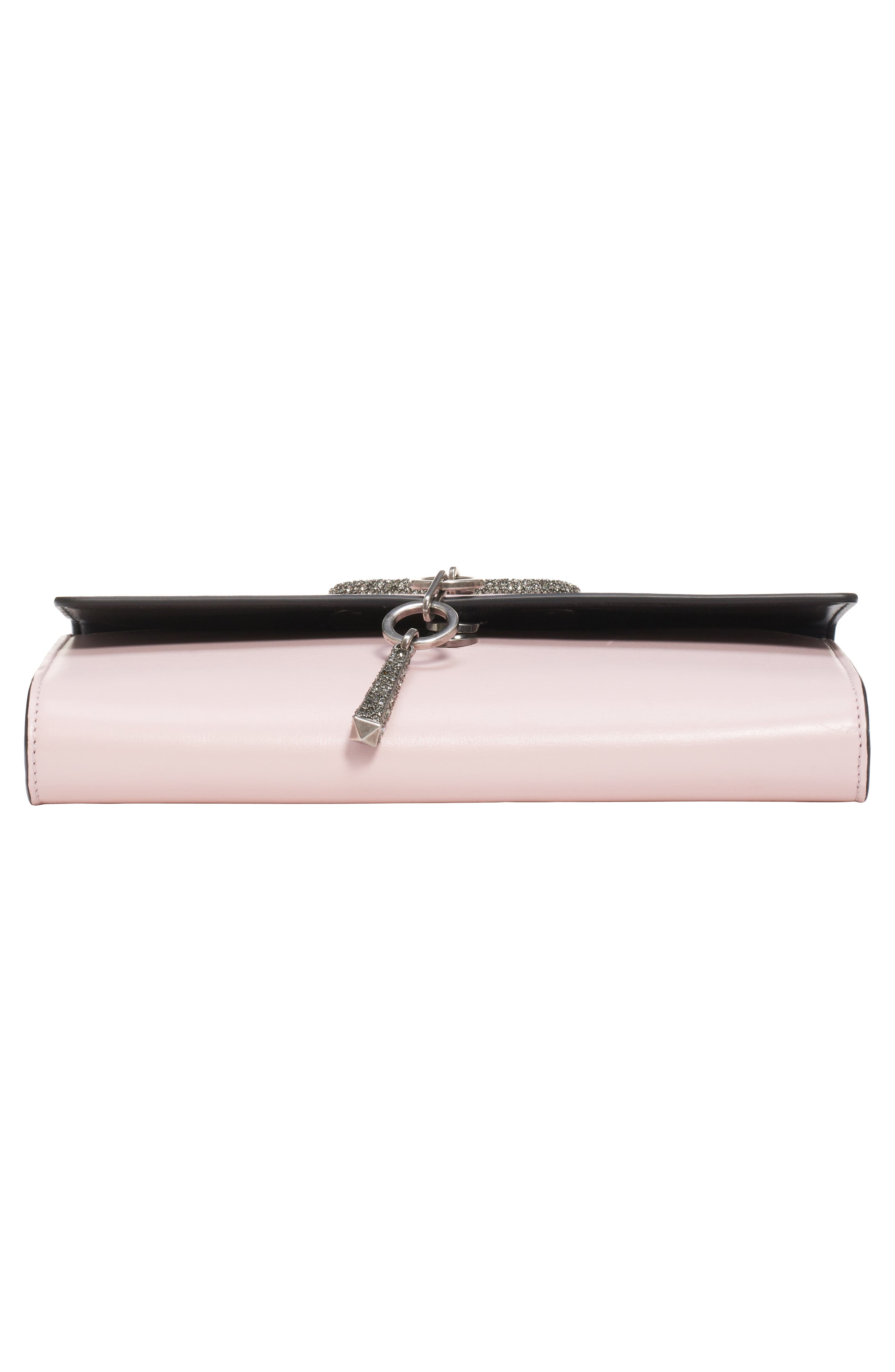 V-Case Leather Clutch, Alternate, color, ROSE QUARTZ/ BLACK DIAMOND