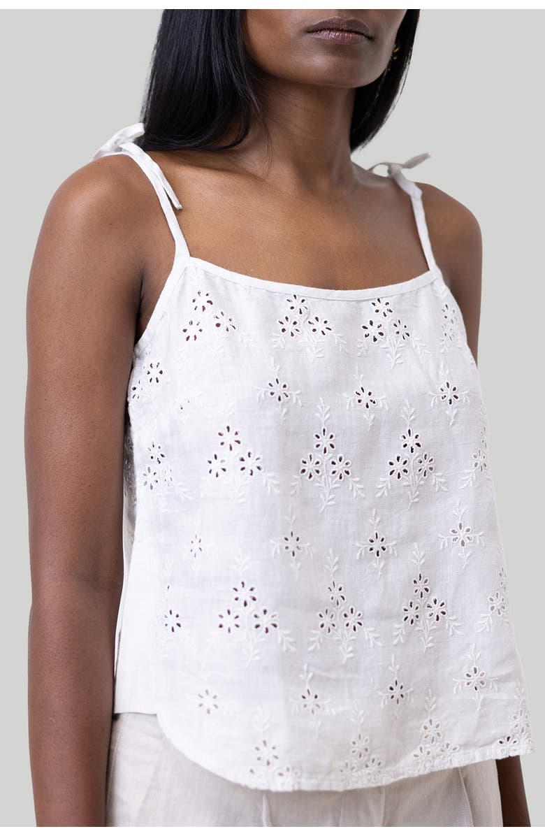Reistor Tie-up Camisole Top, Main, color, Coconut White