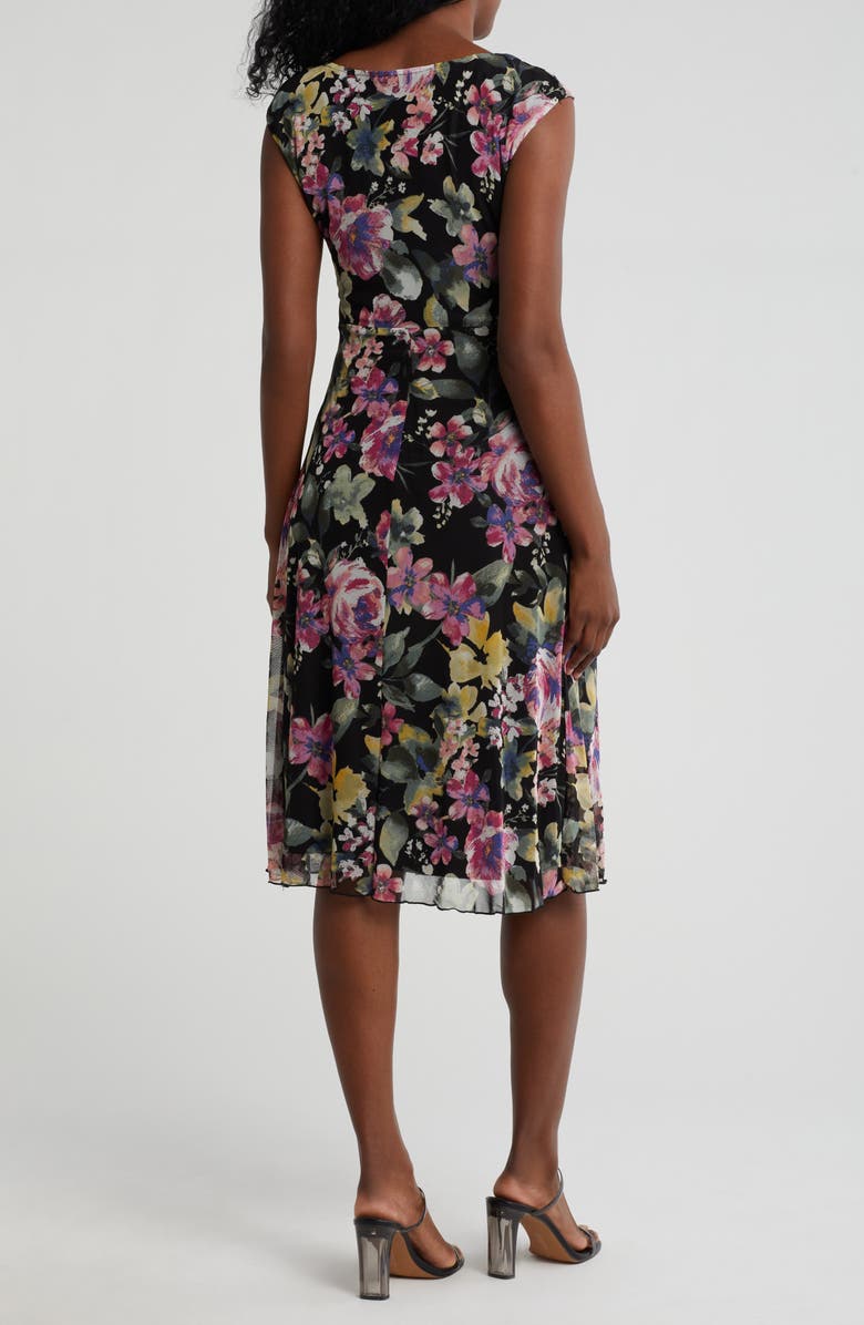 Connected Apparel Waist Tie Mesh Midi Dress, Alternate, color, 