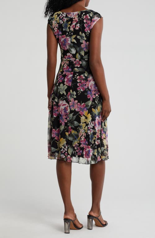 Connected Apparel Waist Tie Mesh Midi Dress