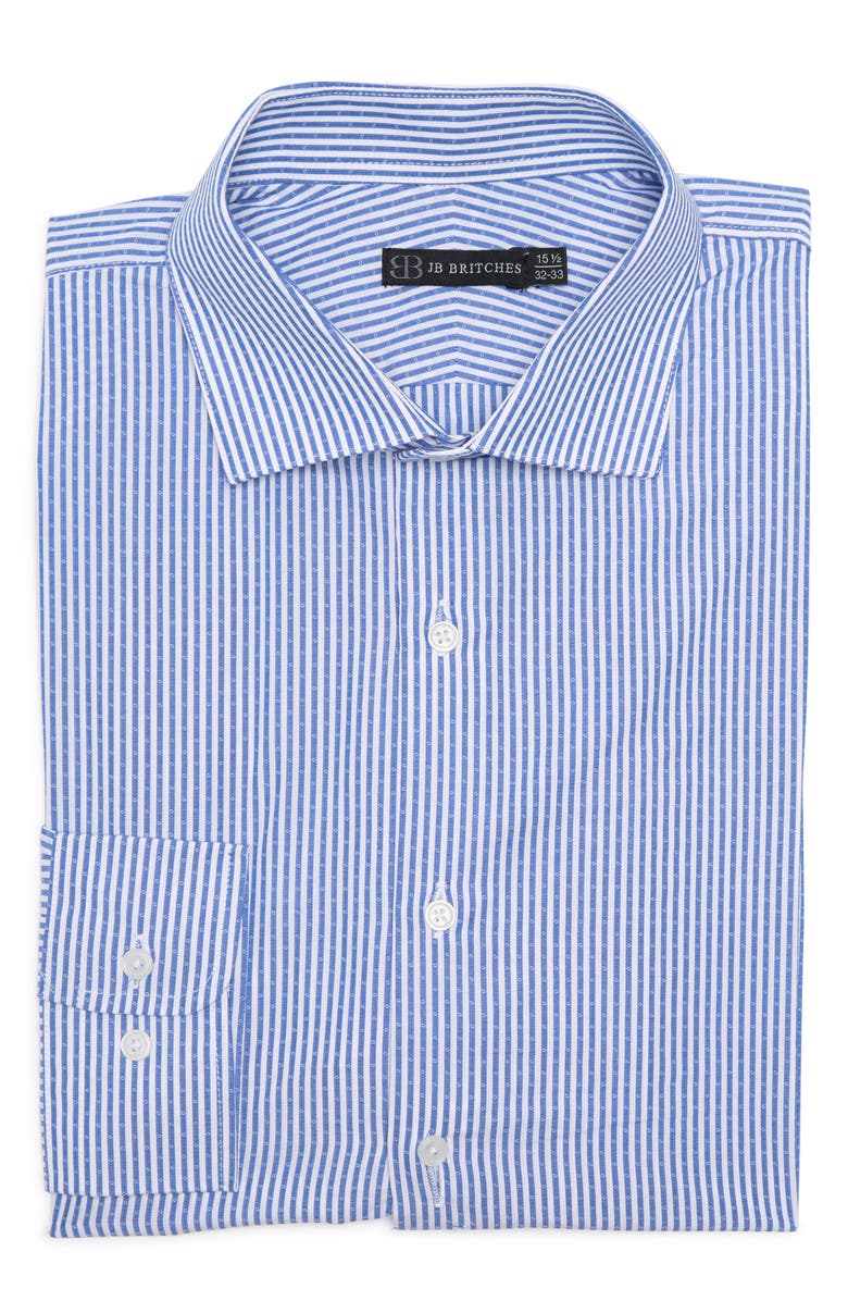 JB Britches Stripe Jacquard Pinstripe Dress Shirt, Main, color, 