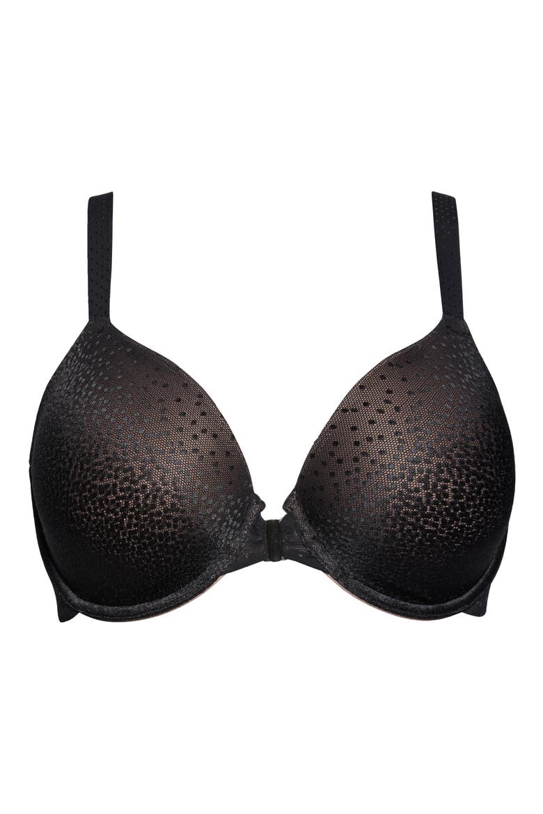 Back Appeal™ Underwire Front Close T-Shirt Racerback Bra, Alternate, color, BLACK
