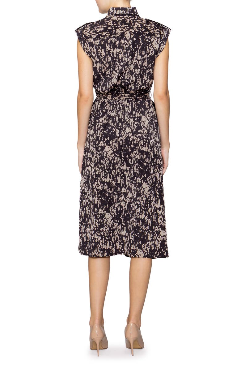 MELLODAY Cap Sleeve Utility Pocket Shirtdress, Alternate, color, Brown Multi