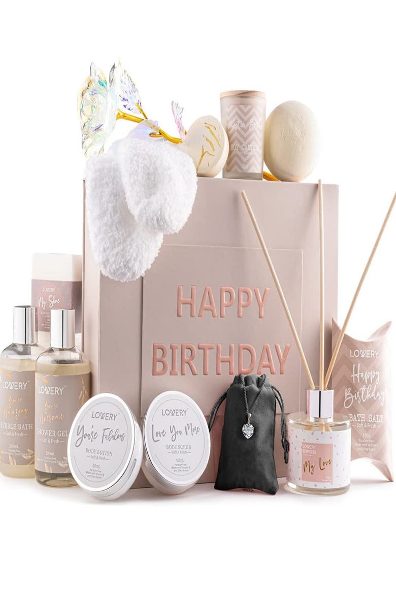 Lovery Luxury Birthday Spa Gift Box, Main, color, Pink