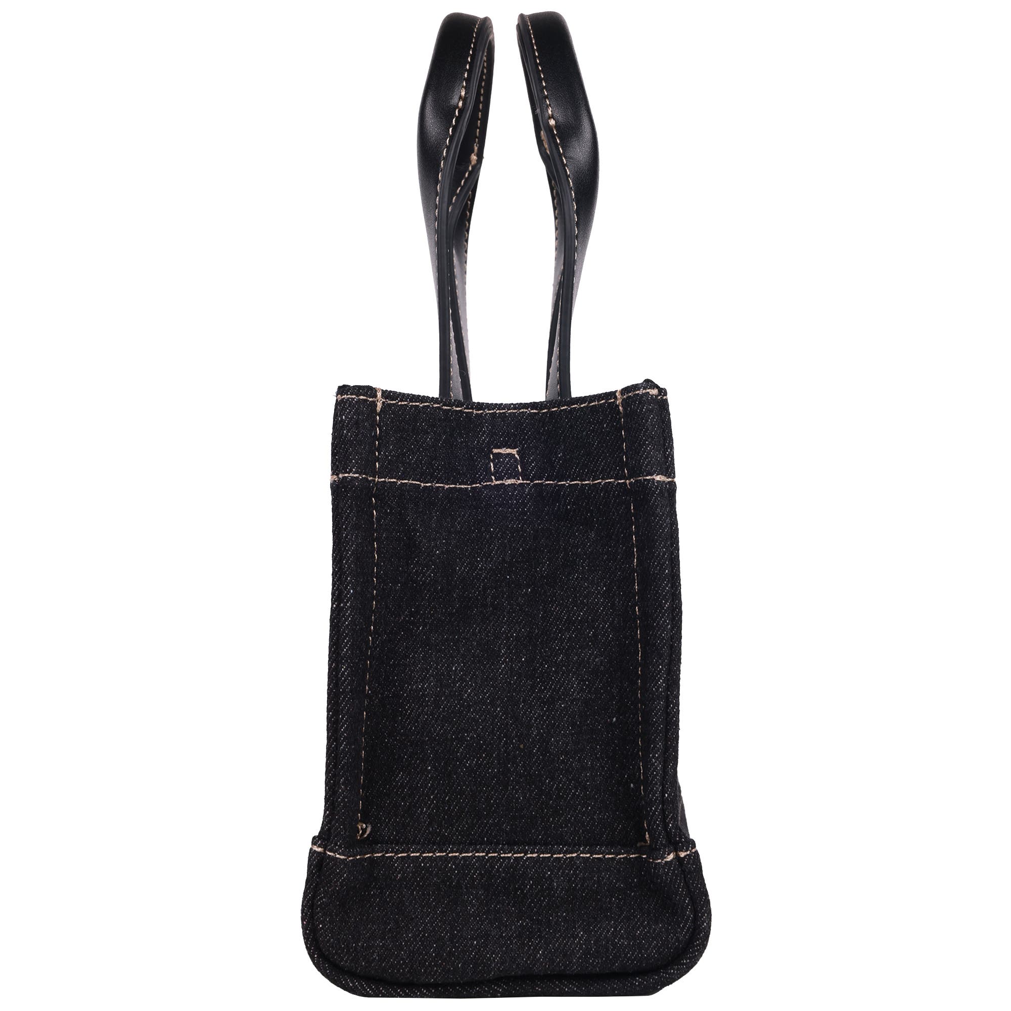 True Religion Mini Denim Tote, Alternate, color, Black