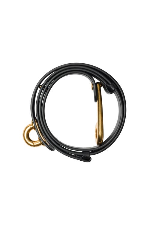 Burberry Thin Leather Bridle Belt In Black