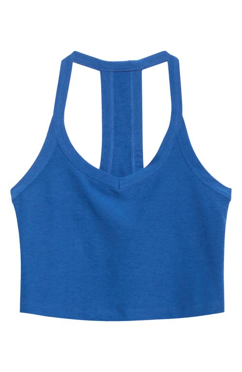Beyond Yoga Space Dye On The Up Crop Tank In Blue