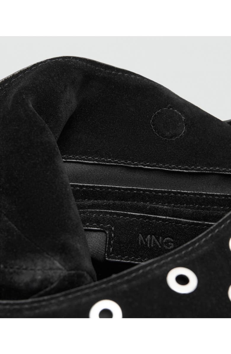 MANGO Grommet Detail Leather Bucket Bag, Alternate, color,