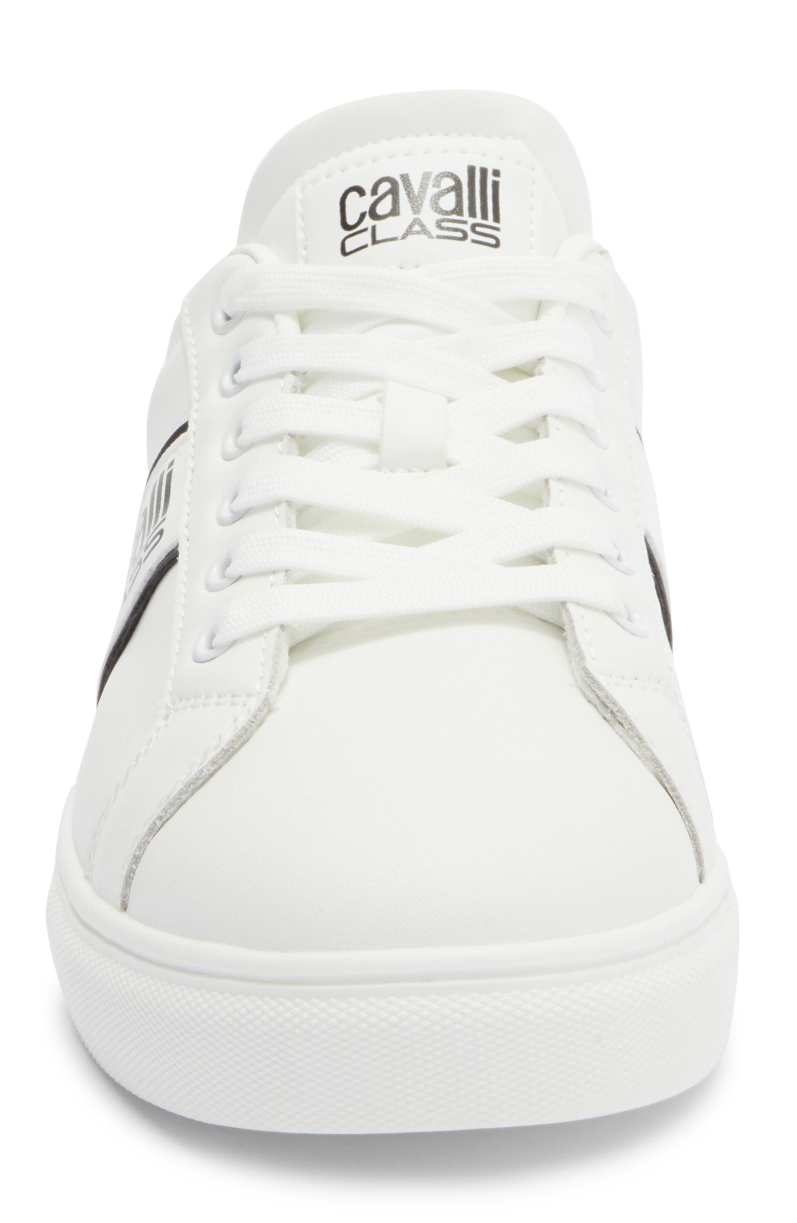 Roberto Cavalli Class Sneaker, Alternate, color, White/ Black