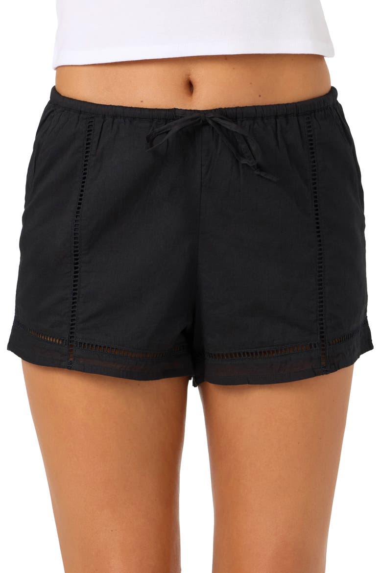 Tomi Cotton Shorts, Main, color, BLACK