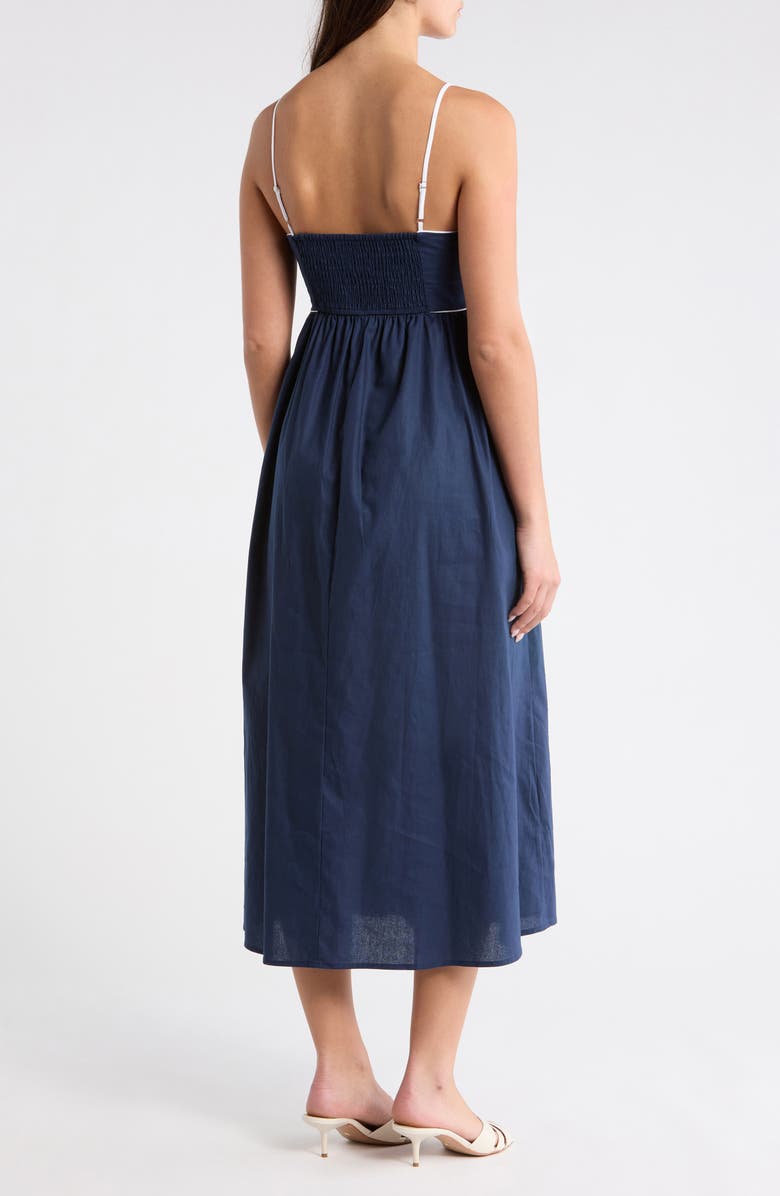 SUGARLIPS Viona Contrast Empire Midi Dress, Alternate, color, Navy-White