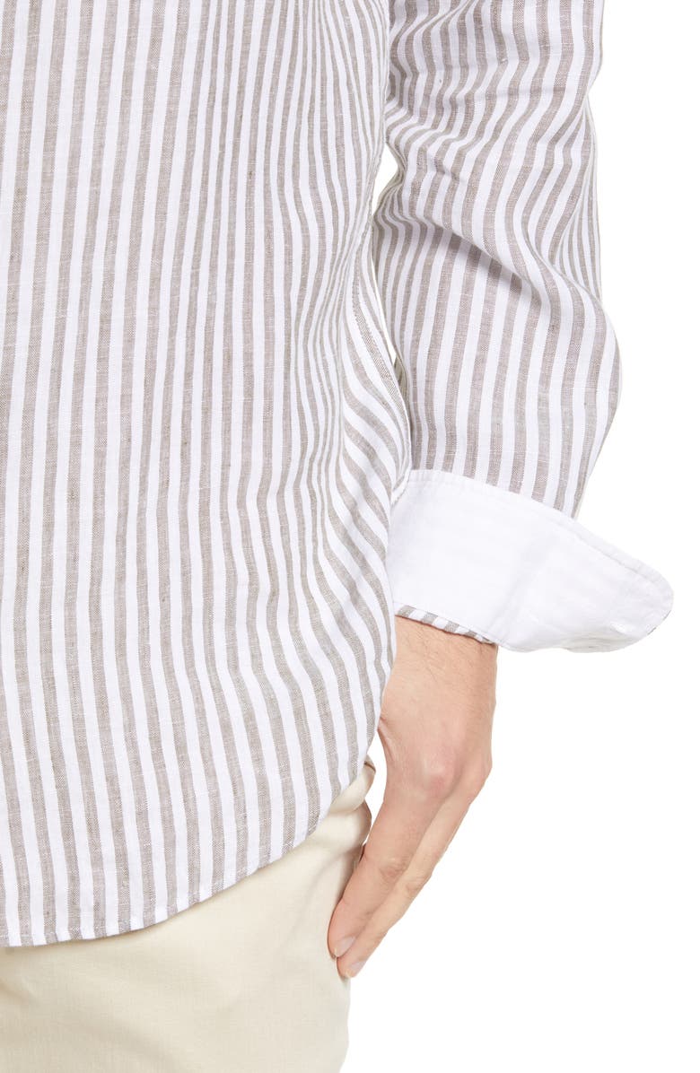 Brax Men's Daniel Stripe Linen Button-Up Shirt, Alternate, color,