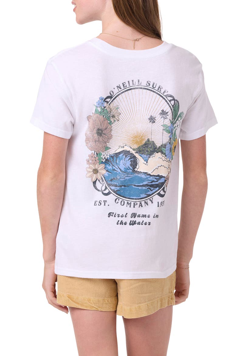 Kids' Angie Floral Graphic T-Shirt, Alternate, color, WHITE
