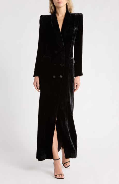 Stormi Velvet Tuxedo Maxi Dress