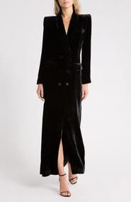 L'AGENCE Stormi Velvet Tuxedo Maxi Dress