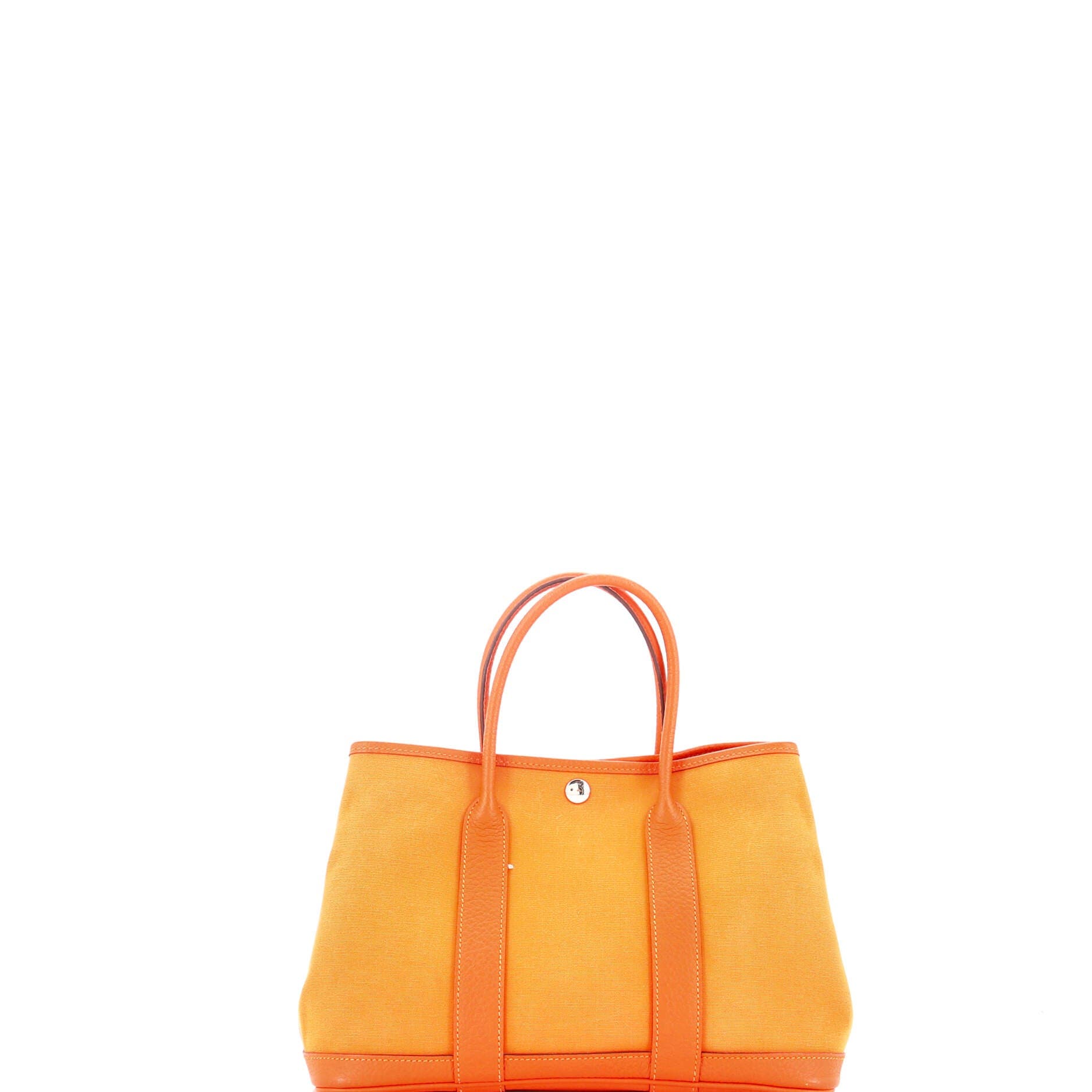 Pre-Owned Hermes Garden Party Tote Toile and Leather 30, Alternate, color, Feu