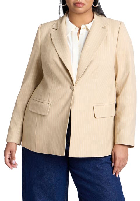 Pinstripe Blazer (Plus Available)