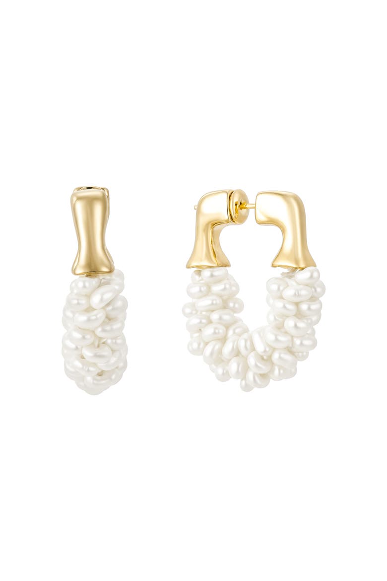 Chateau Pearl Hoops, Main, color, Gold