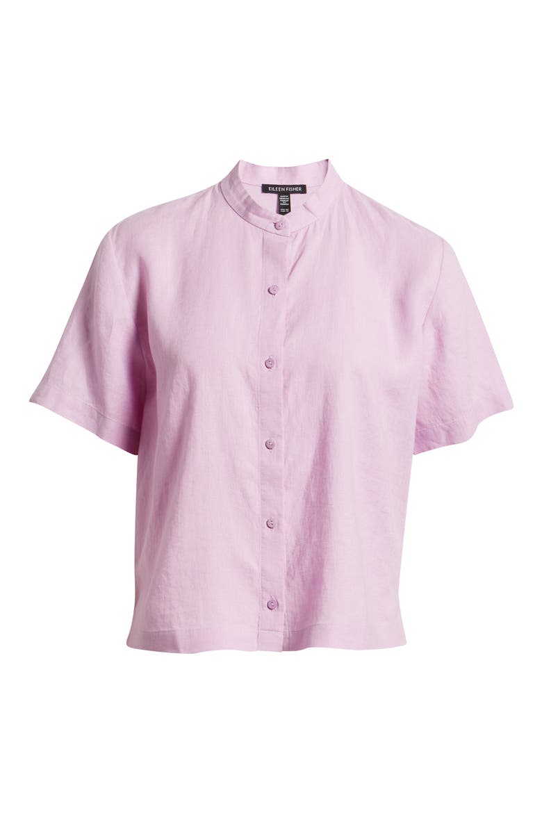 Short Sleeve Organic Linen Button-Up Shirt, Alternate, color, BTAST